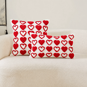 Housse de coussin décorative moderne pour la Saint-Valentin, motif cœur <span class=keywords><strong>rouge</strong></span>, personnalisable, non jetable - Product Image 1