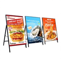 Panneau publicitaire LED rectangulaire sur pied en aluminium pour extérieur, 10000 lumens de luminosité, résistant à l'eau