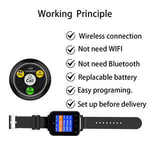 Nhà Hàng Cafe Khách Sạn Dịch Vụ Phòng Hệ Thống Cuộc Gọi Đồng Hồ Đeo Tay Không Dây Thông Minh Bộ Thu Máy Nhắn Tin Có Nút Gọi - Product Image 5