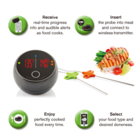 Thermomètre numérique intelligent Bluetooth sans fil contrôlé par application, 2 sondes, base magnétique, portée de 100 m, minuterie, alimenté par batterie