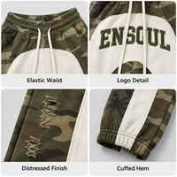Pantalon de jogging homme personnalisé, coupe décontractée, avec cordon de serrage, imprimé numérique artistique, effet délavé vintage, style streetwear