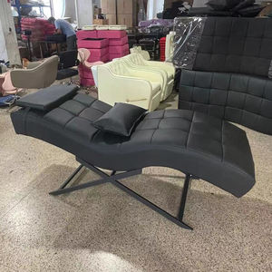 Lit de Cils en Cuir Noir le Plus Vendu pour <span class=keywords><strong>Salon</strong></span> de Beauté, Base en Métal Doré Luxe, Lit de Massage Incurvé pour Sourcils - Product Image 3