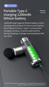 Pistolet de <span class=keywords><strong>massage</strong></span> électrique sans fil, course de 6 mm, vibrations haute fréquence, chargement USB-C, idéal pour la maison et la salle de sport, cadeau - Product Image 6