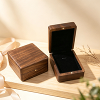 Boîte à bijoux en noyer noir à couvercle solide, bords entièrement finis, pour colliers, pendentifs, ras-de-cou, bracelets, boîte de rangement, boîte cadeau
