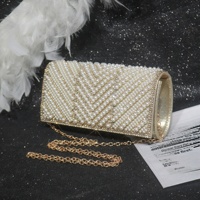 Nouvelle Pochette de Soirée Perlée Effet Perle Enveloppe – Sac à Main Perlé Tendance