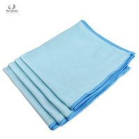 Serviette de nettoyage automobile professionnelle en microfibre tissée, sans peluches, sans traces, pour vitres, miroirs et détails chromés, 250 g/m², bleue