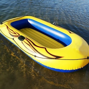 PVC Inflatable <b>Boat</b> Rafts 3 Person for Adults & Kids Comes W/ Pole Oar Holders <b>Cushioned</b> Comfortable Base 8 Ft Size Yellow - Product Image 6