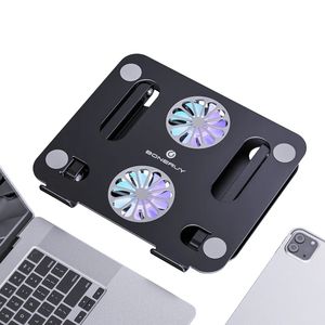 Boneruy מפעל ישירות לספק גובה מתכוונן מחזיק מעמד מחשב נייד מתקפל עם קירור מאוורר עבור שולחן שימוש - Product Image 6