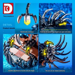 Deke DK7042 Lanterne mécanique en forme de poisson, jouet de construction lumineux, puzzle éducatif en plastique ABS, cadeau d'anniversaire pour bébé, compatible avec les LEGO - Product Image 2