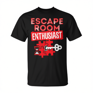 T-shirt puzzle pour passionnés de Escape Room, unisexe, noir, pour adultes - Product Image 2