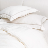 Parure de lit en bambou écologique pour enfants, taille Queen, 300 fils, draps, housse de couette, taies d'oreiller, teinture unie, blanc