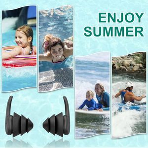 Bouchons d'oreilles en silicone réutilisables et imperméables pour adultes et adolescents de 14 ans et plus, 3 paires - Natation, surf, plongée avec tuba, douche, <span class=keywords><strong>piscine</strong></span>, plage - Product Image 6