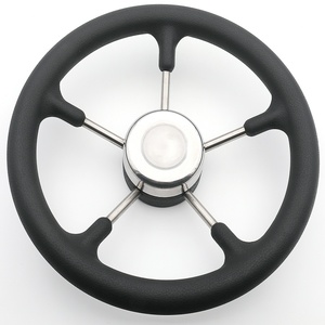 Gran oferta, volante de acero inoxidable negro de 15-1/2 \ "con empuñadura de perilla, accesorio de Hardware marino antideslizante para yates - Product Image 6