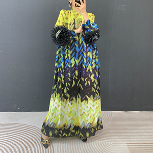 Vestidos plisados directos de fábrica para damas, elegantes, casuales, tallas grandes, vestidos maxi de fiesta para mujer, proveedor de ropa al por mayor - Product Image 2