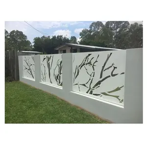 Trang Trí Bảo Mật Hàng Rào Vườn Fencing Panel Trang Trí Laser Cut Màn Hình Kim Loại