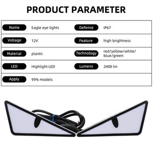 12V LED xe máy xe hệ thống chiếu sáng tam giác ma quỷ EAGLE mắt đèn màu đỏ màu xanh hổ phách cho xe accesorios Para moto xe máy - Product Image 4