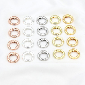 Round Spring Buckle Keychain Finishing Ring 18k Gold Plated <b>Copper</b> DIY Jewelry Accessory For <b>Bracelet</b> Making - Product Image 3