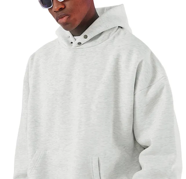 Venda quente peso pesado pullover sem string Hoodie logotipo personalizado algodão em branco oversized Hoodies
