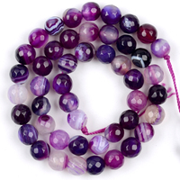 Perles en pierre naturelle à facettes agate violette pour la fabrication de bijoux perles rondes lâches bracelet à bricoler soi-même collier