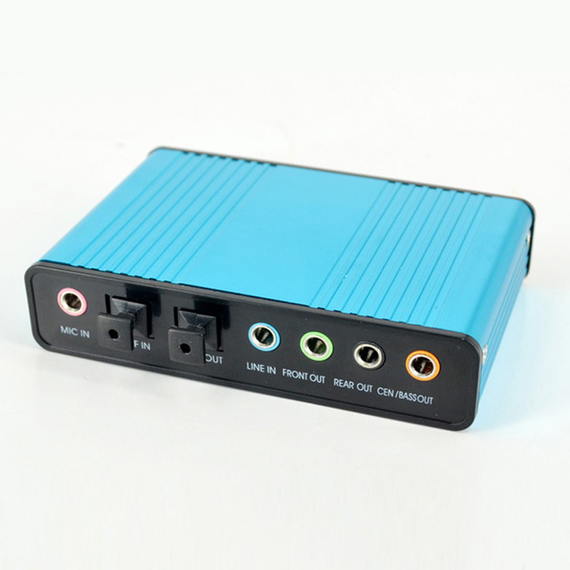 USB External Sound Card 5.1 Channels Audio Adapter with Mic Line in Out for PC Laptop Speaker