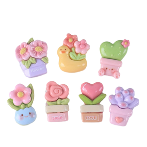 Jolies pinces à cheveux, élastiques, porte-clés et bijoux en résine faits main, motif petit canard jaune mignon, inspirés <span class=keywords><strong>de</strong></span> plantes succulentes en <span class=keywords><strong>pot</strong></span>. - Product Image 5