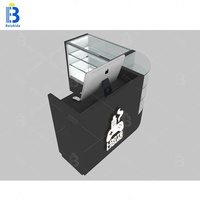 Comptoir de présentation en bois et verre pour dispensaire et magasin de cigarettes, avec éclairage LED, design personnalisé, vente directe usine Baishida, écologique