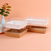 Boîte à sandwich rectangulaire transparente jetable de qualité alimentaire, boîte longue personnalisée en carton imprimé, emballage à emporter pour le petit-déjeuner avec couvercle en plastique