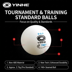 Balles de tennis de <span class=keywords><strong>table</strong></span> Yinhe Y40+ à couture, ITTF 3 étoiles, durables, haute élasticité, pour entraînement et compétition professionnels - Product Image 2