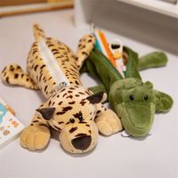 Sacs à maquillage en peluche en gros, trousses à crayons en peluche d'animaux de la jungle, trousses à crayons en peluche mignonnes en forme de tigre, de canard, de lion, de singe, d'éléphant, jouets en peluche