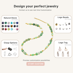 Collier superposé tendance pour femme avec perles naturelles et aventurine, style vacances, bijoux verts à la mode - Product Image 6