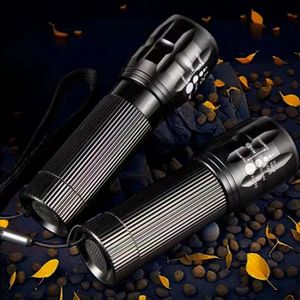 LED <b>Rechargeable</b> <b>Flashlight</b> Aluminum Alloy Dimmable Strong Light Outdoor Portable Mini Torch White Light - Product Image 3