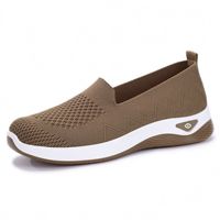 Chaussures décontractées pour femmes d'âge moyen et âgées, respirantes, confortables, à talon bas, avec empeigne en maille et semelle souple, vente directe fabricant
