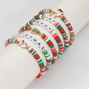Pulseras de cuentas navideñas con diseño de dibujos animados, regalo unisex, joyería hecha en China. - Product Image 4