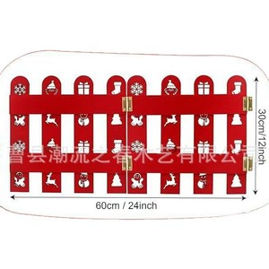 Cross-<b>border</b> solid wood Christmas decorative <b>fence</b>, foldable outdoor Christmas tree apron, festive red <b>fence</b>, snowflake <b>fence</b> - Product Image 5