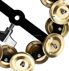 Tamburello Hi-Hat con doppia fila Jingles in acciaio inox per suonatori di batteria - Product Image 3