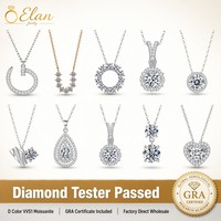 Set de 10 Collares con Colgante de Plata de Ley 925 y Moissanita D VVS1, Certificado GRA, Pasa el Test de Diamantes, Venta al Por Mayor