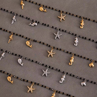 Collar con Colgante de Estrella de Mar Vintage Europeo Americano, Circonita, Chapado en Oro de 18K, Cadena de Clavícula de Acero Inoxidable para Mujer