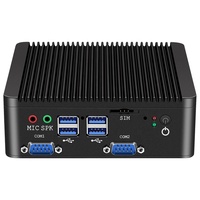 HelorPC Mini PC industriel sans ventilateur Quad Core J4125 N4000 2 LAN 4 COM RS485 Win10 Pro Linux WIFI Ordinateur de bureau