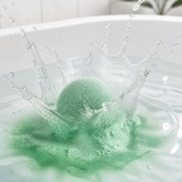 Lot de 6 bombes de bain effervescentes naturelles à l'eucalyptus vert, parfum aromatique relaxant pour spa, personnalisable OEM ODM 100g