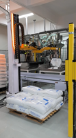 Ouvre-sacs robotisé pour poudre/Sciure de bois, Bras robotisé, 25-100 kg/sac, 100-120 sacs/h, Servo-moteur, Guidé par vision, Option anti-explosion