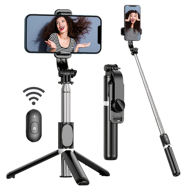 Selfie Stick Tripod With Wireless Remote Control All in One Expandable Portable Tripod Selfie Stick for IPhone Samsung Xiaomi