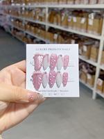 Ongles press-on à motif de fruits 3D - Faux ongles colorés, design pastèque et fraise, forme amande, pointes courtes, style français