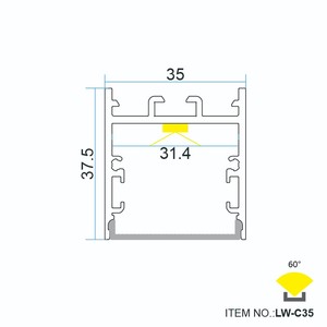2021 Phổ Biến 35Mm Rộng Uốn Cong <span class=keywords><strong>LED</strong></span> Nhôm Hồ Sơ Cho Treo Hoặc Bề Mặt <span class=keywords><strong>LED</strong></span> Chiếu Sáng Và Trang Trí - Product Image 2