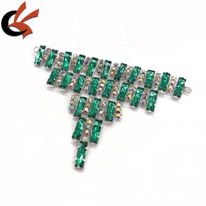 Abito di carnevale decorazione Bikini strass connettori colore verde di cristallo di strass fibbie - Product Image 3