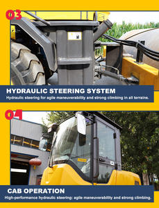 เครื่องอัดถนนยางมะตอยระบบสั่นไฮดรอลิกพร้อมถังคู่ขนาด10ตันสำหรับอุตสาหกรรม - Product Image 5