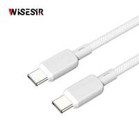 Câble de charge rapide WISESIR double port PD 60W Type-C - Conception plate pour smartphones, ordinateurs et écouteurs