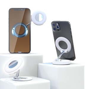 Mini anneau lumineux LED avec rotation à 180 degrés pour éclairage vidéo et selfie sur téléphone, portable, en plastique, commande manuelle - Product Image 2