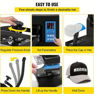 เครื่องพิมพ์ลายแบบซับลิเมชั่นสองหัวสำหรับงานพิมพ์ร้อน  เครื่องทำแก้วและหมวกพิมพ์โลโก้โฆษณาตามสั่ง - Product Image 6