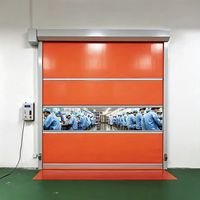 Puerta Enrollable Rápida de PVC Impermeable Automática Industrial con Cortina Transparente para Lavado de Autos y Talleres