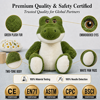 Peluche personnalisée en forme de crocodile, jouet en coton PP doux, animal en peluche brodé, cadeau d'anniversaire